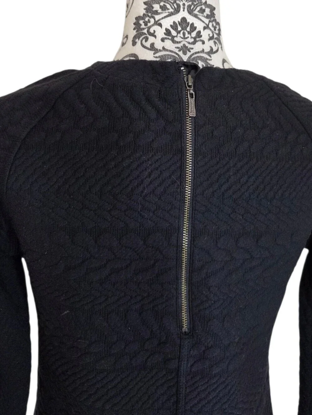 prAna Macee Jacquard Knit Dress Women Small Black Minimalist - Picture 8 of 12